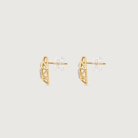 Faceted Balance Diamond Stud Earrings