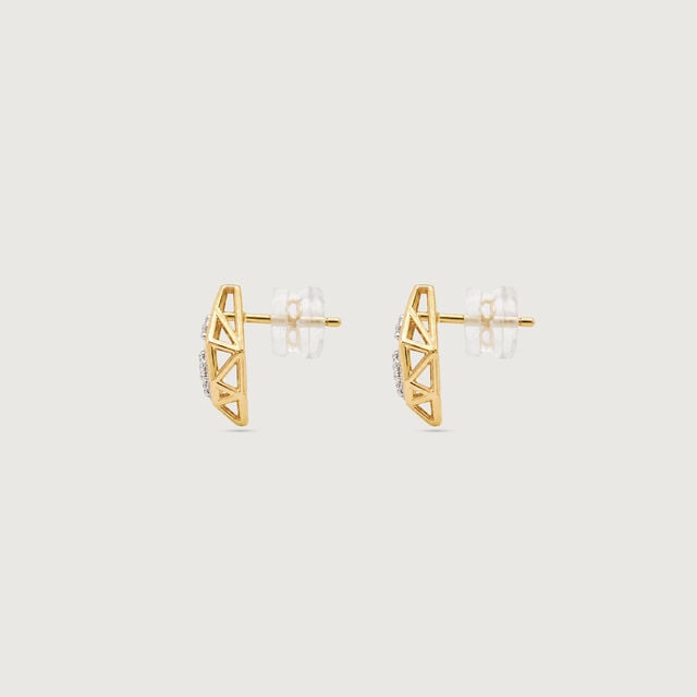 Faceted Balance Diamond Stud Earrings,,hi-res image number null