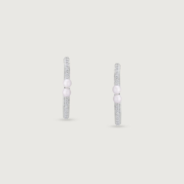 Twinkle Duo Silver Hoop Earrings,,hi-res image number null