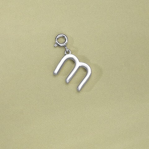 Classic Initial M Silver Charm