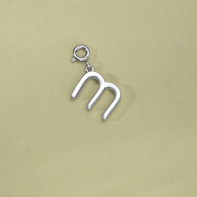 Classic Initial M Silver Charm,,hi-res image number null