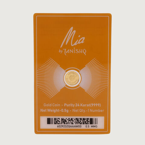 0.5 gm 24 Karat Mango Leaf Gold Coin (9999 Purity)