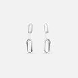 Linked Elegance Silver Drop Earrings,,hi-res view 3