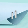 Modern Classic Silver Hoop Earrings,,hi-res view 1