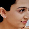 14KT Yellow Gold Minimal Chic Enchanted Diamond Hoop Earrings,,hi-res view 3