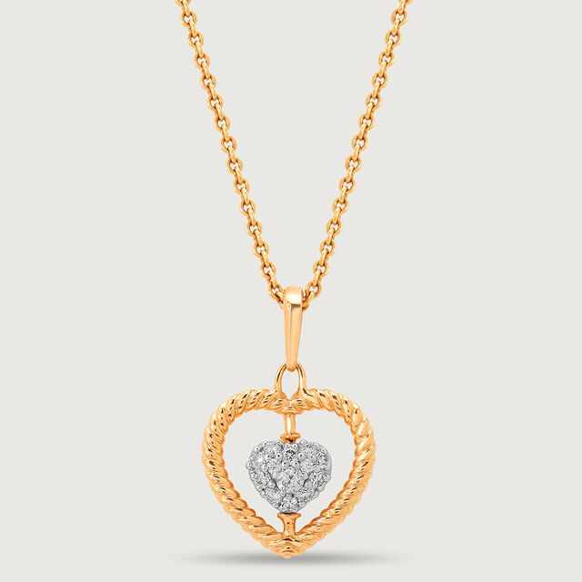 Cupid Edit Dancing Hearts 14KT Gold & Diamond Pendant,,hi-res image number null