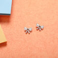 Sweet Bow Sterling Silver Studs Earrings,,hi-res view 2