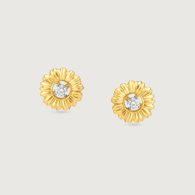 Daisy Blossom Diamond Stud Earrings,,hi-res image number null