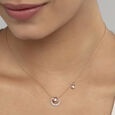 Elegant Circular Gold & Diamond Necklace,,hi-res view 2