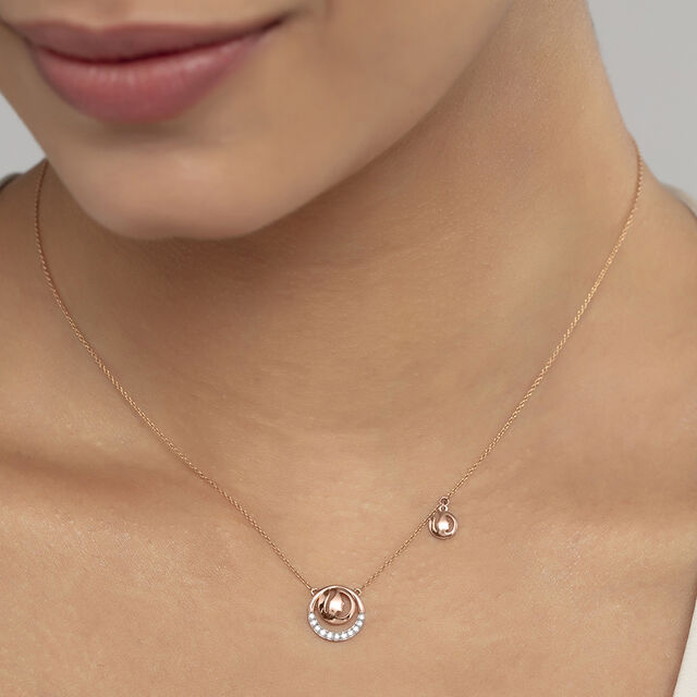 Elegant Circular Gold & Diamond Necklace,,hi-res image number null