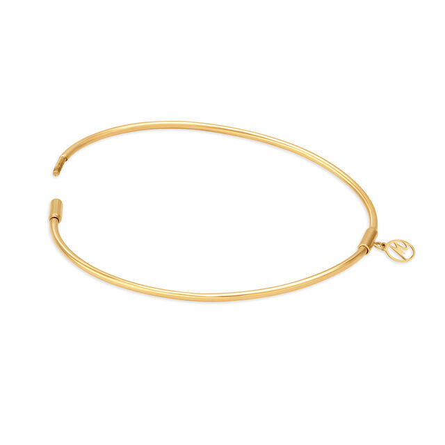 14KT Yellow-Rose Gold Bangle With Charm,,hi-res image number null