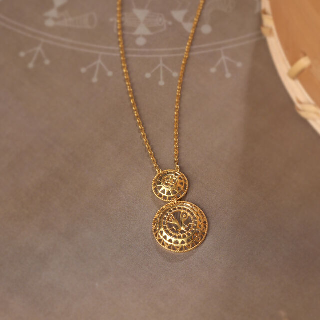 Warli Echoes 22KT Gold Necklace,,hi-res image number null
