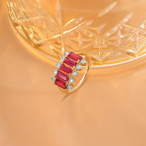 Scarlet Soire 14KT Diamond & Ruby Finger Ring
