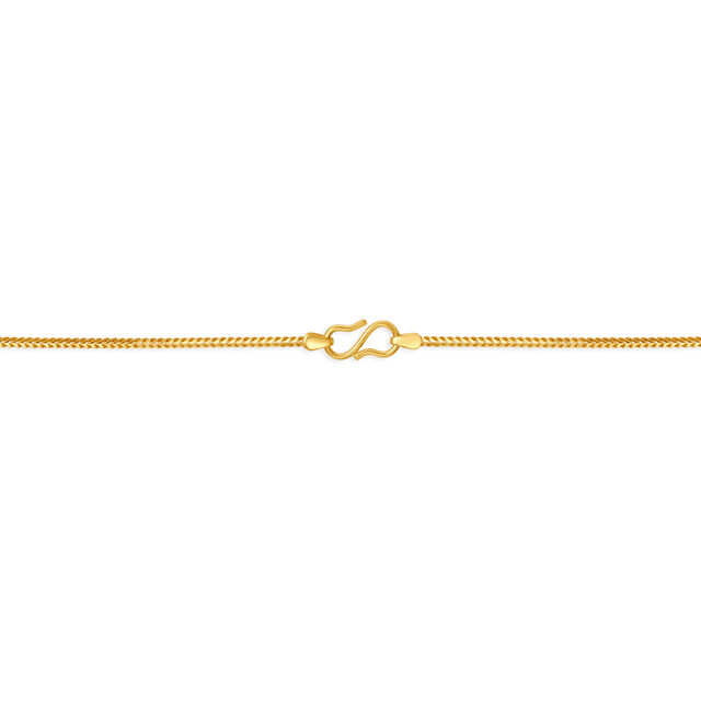 22KT Yellow Gold Effulgent Subtle Heart Carved Motif Gold Chain,,hi-res view 2