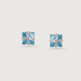 Ice Crystal Silver Stud Earrings for Women,,hi-res view 2
