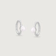 Scallop Glow Silver Hoop Earrings,,hi-res view 3