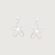 Pearl Bloom Silver Drop Earrings,,hi-res view 3