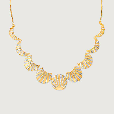 Golden Ray Diamond Necklace