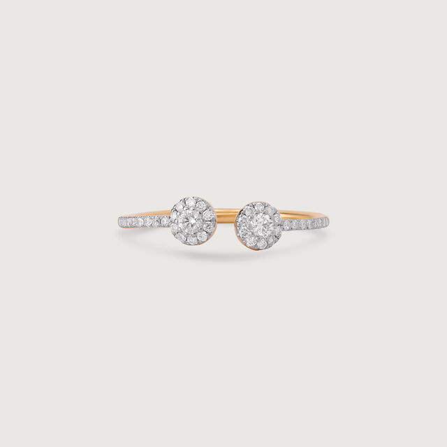 Twin Crescendo Gold & Diamond Finger Ring,,hi-res image number null
