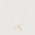 Twin Dragonfly Gold Necklace,,hi-res view 3