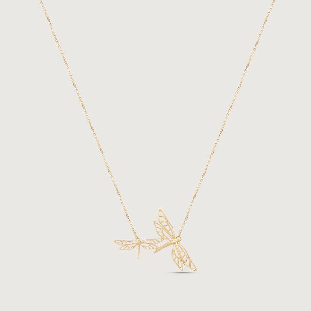 Twin Dragonfly Gold Necklace,,hi-res image number null