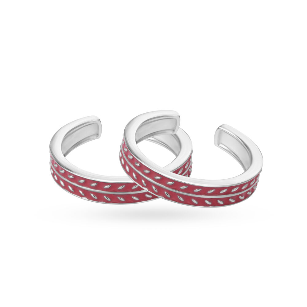 Buy Feathers Of Red Silver Toe Ring Online Mia by Tanishq