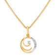 14KT Yellow Gold Glimmering Orbit Diamond Pendant,,hi-res view 2