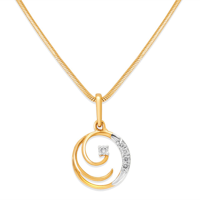14KT Yellow Gold Glimmering Orbit Diamond Pendant,,hi-res image number null