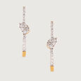 Elegant Twist Gold & Diamond Hoop Earrings,,hi-res view 3