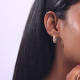 Glossy Glint Silver Earrings,,hi-res view 2