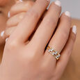 14kt Yellow Gold And Diamond Square Ring,,hi-res view 3