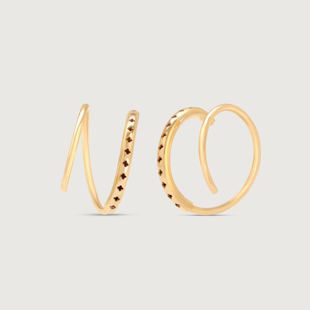 Galactic Spin Gold Hoop Earrings,,hi-res image number null