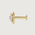 Cosmic Shield Gold and Diamond Nose Pin,,hi-res view 4