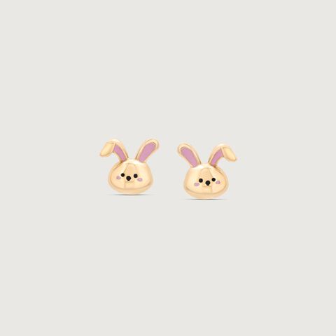 Snuggle Bunny Gold Stud Earrings