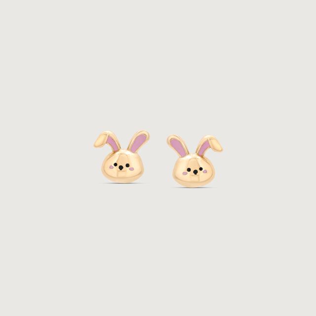 Snuggle Bunny Gold Stud Earrings,,hi-res image number null