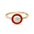 14 KT Yellow Gold Round Diamond Finger Ring,,hi-res view 2