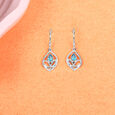 Sleek Sparkle Silver Hoop Earrings,,hi-res view 1