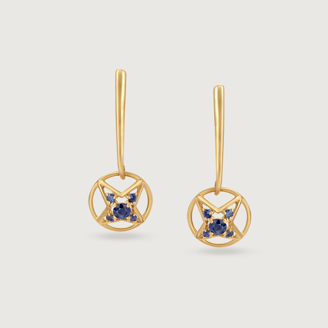 Sapphire Starscape14KT Drop Earrings,,hi-res view 2