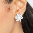 Delightful Pearl Silver Stud Earrings,,hi-res view 2