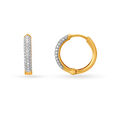 Simply Stunning 18KT Gold Diamond Hoop Earrings,,hi-res view 1