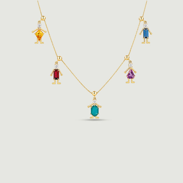 Colour Kin Multicolour Gold Necklace,,hi-res image number null