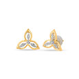 18 Karat Yellow Gold Dainty Diamond Stud Earrings,,hi-res view 2