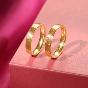 Me & We - Love Sync Band 18KT Gold Couple Ring-Single Piece