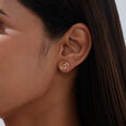 Serene Ripple Gold Stud Earrings,,hi-res view 2