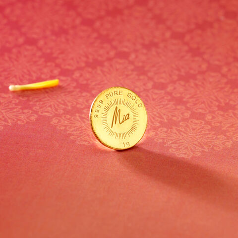 1 gm 24 Karat Lotus Gold Coin (9999 Purity)