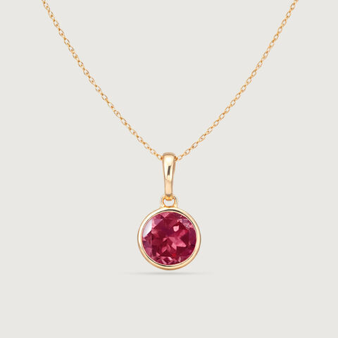Structured Sleek Ruby Gold Pendant