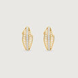 Radiant Linear Diamond Hoop Earrings,,hi-res view 3