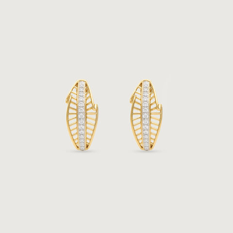Radiant Linear Diamond Hoop Earrings