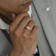 Gridlock Drip Gold & Diamond Finger Ring for Men,,hi-res view 2