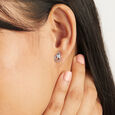 Intricate Teardrop Silver Stud Earrings,,hi-res view 2